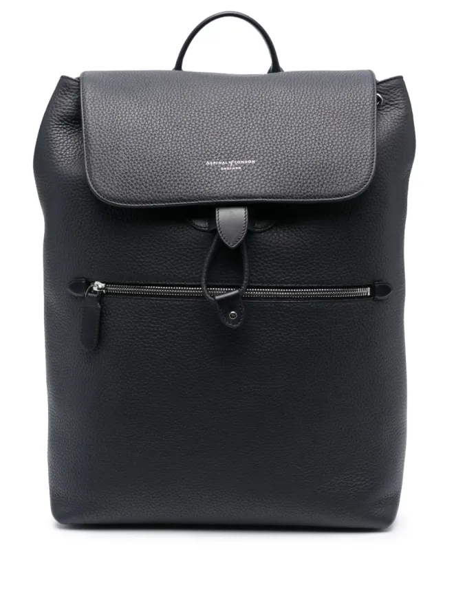 Aspinal Of London Aspinal Of London Reporter グレインレザー バックパック ブルーの商品画像