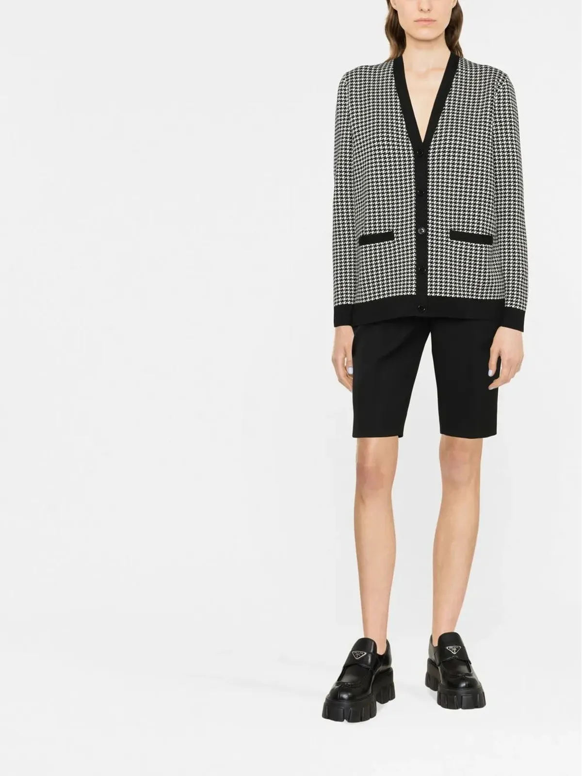 Ralph Lauren Collection ハウンドトゥース柄 シングルブレスト カーディガン - 画像2