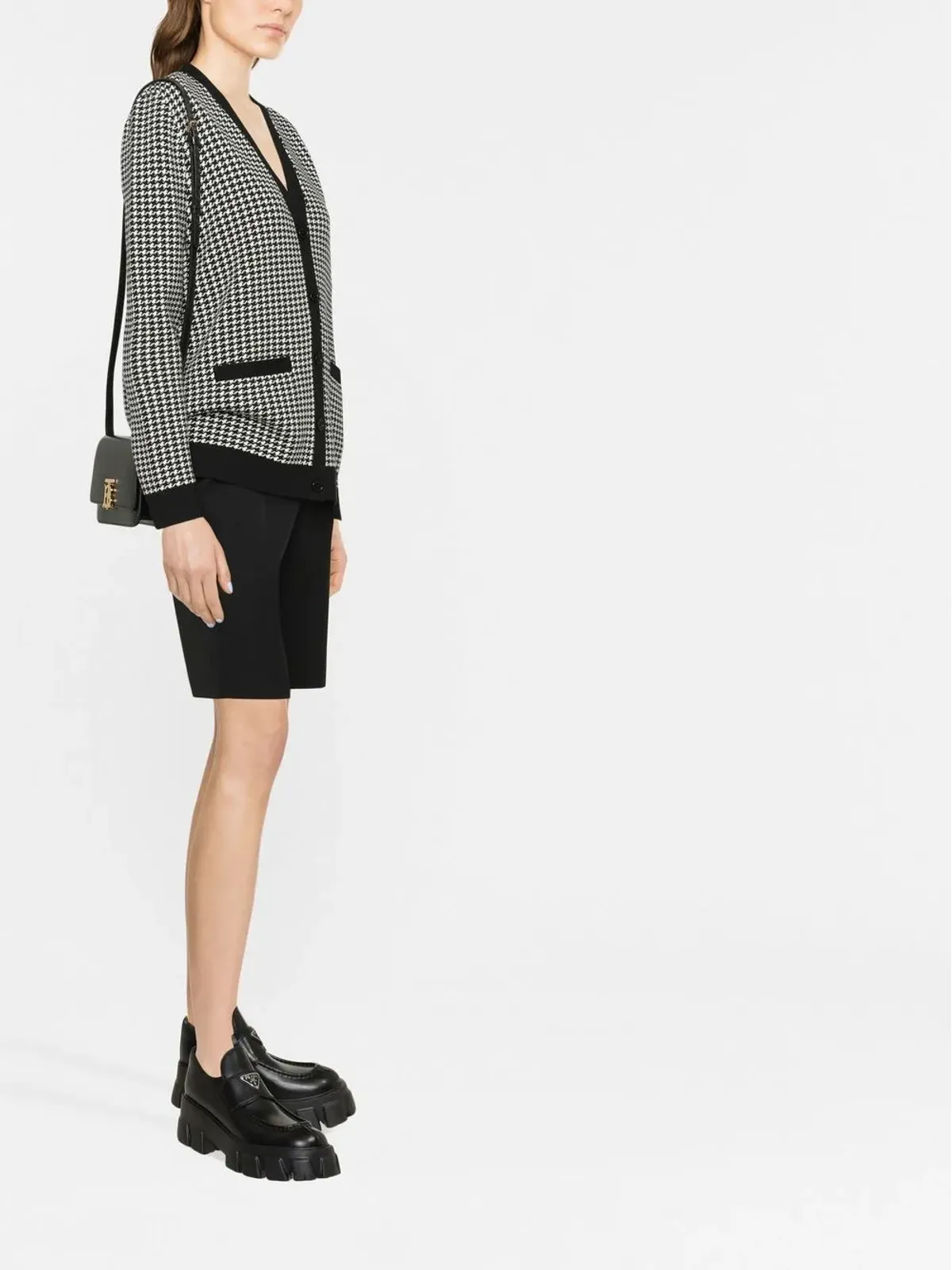 Ralph Lauren Collection ハウンドトゥース柄 シングルブレスト カーディガン - 画像3