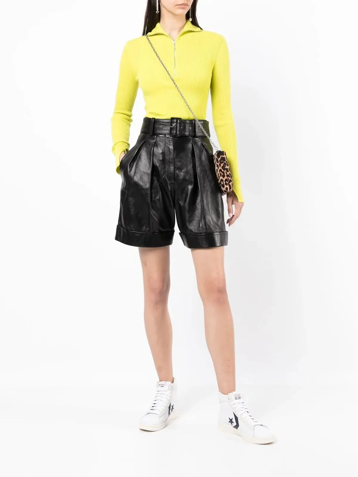 Golden Goose ベルト付きワイドレッグショートパンツ - 画像2