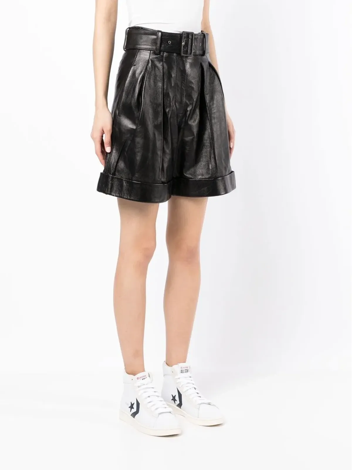 Golden Goose ベルト付きワイドレッグショートパンツ - 画像3