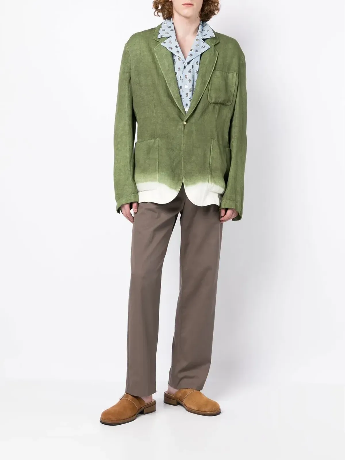Nick Fouquet シングルブレスト リネンブレザー - 画像2