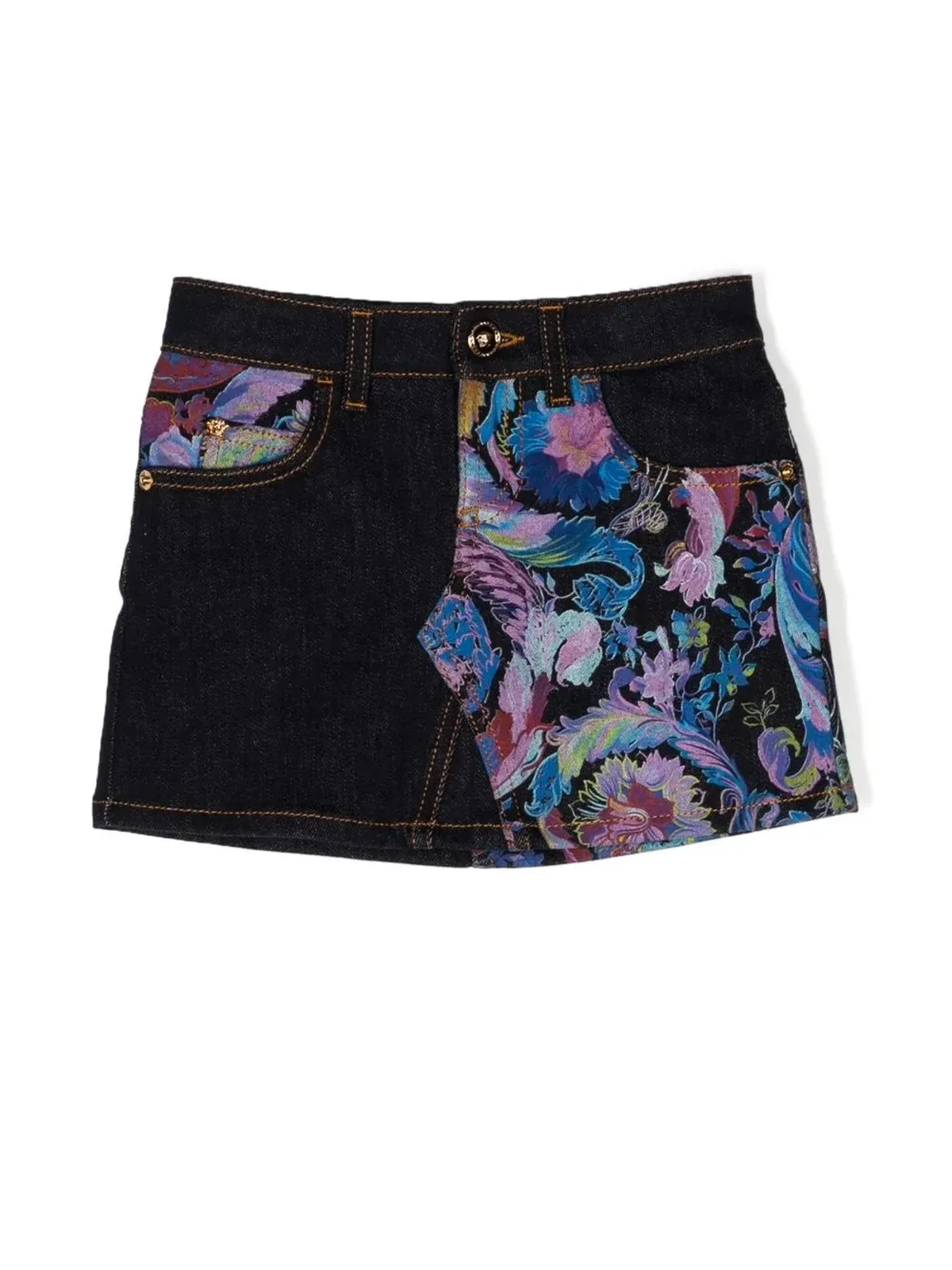 Versace Kids Calidescopeミニスカート ブルー - 画像1