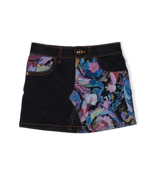 Versace Kids Calidescopeミニスカート ブルー - サムネイル1