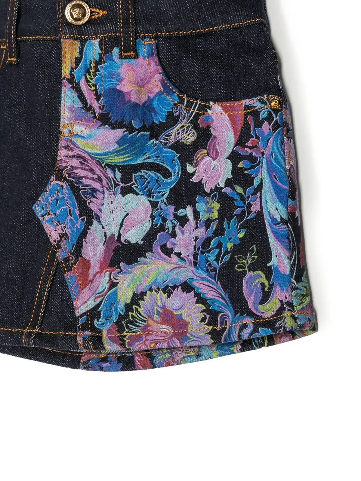 Versace Kids Calidescopeミニスカート ブルー - 画像3