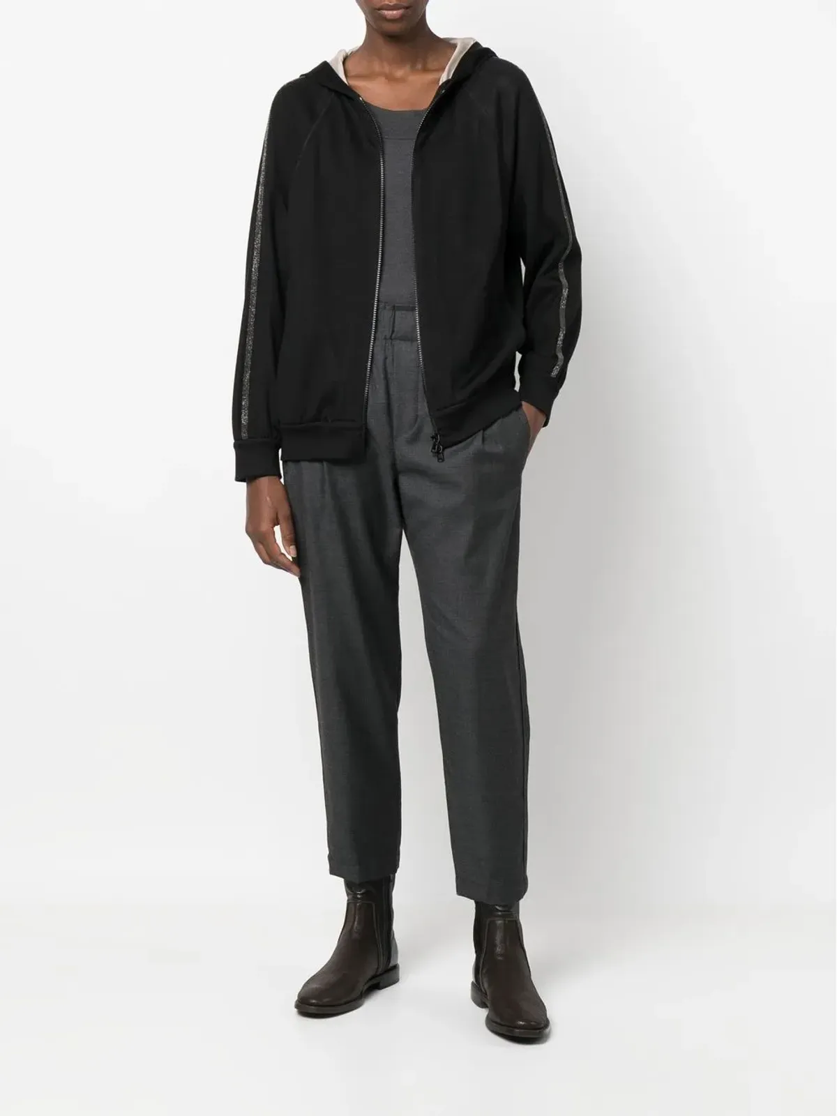Brunello Cucinelli ビーズディテールのフード付きジャケット - 画像2