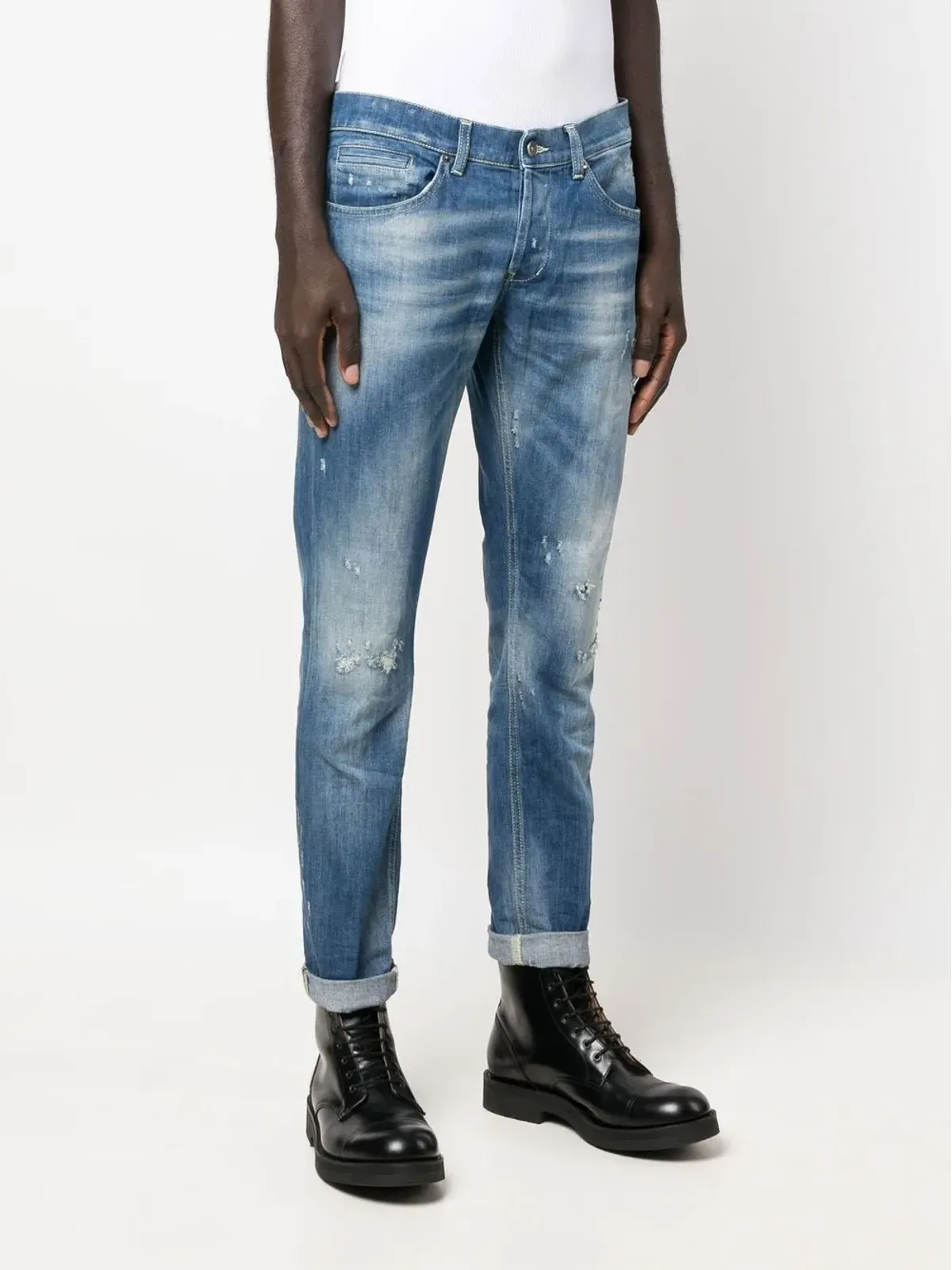 DONDUP ディストレスド ミッドライズ ジーンズ - 画像3