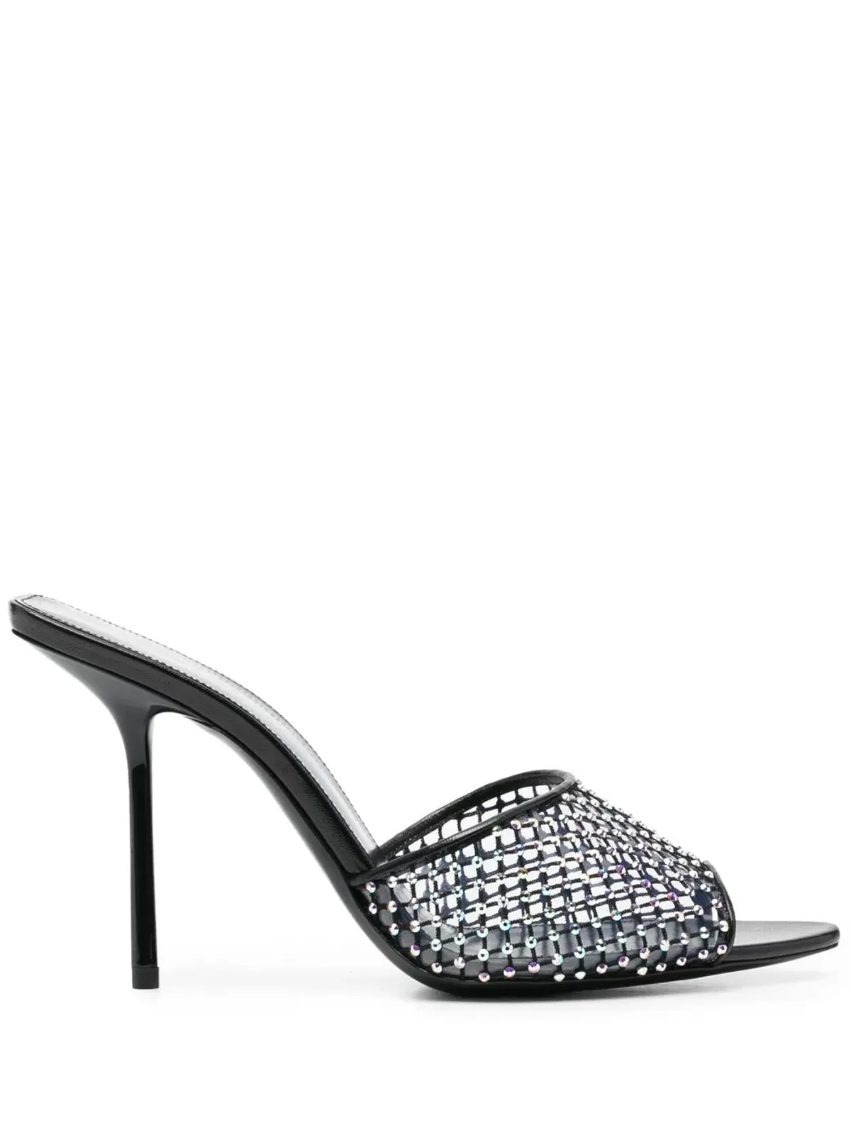 Saint Laurent クリスタルエンベリッシュド レザー ミュール - ブラック - 画像1
