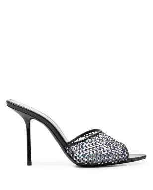 Saint Laurent クリスタルエンベリッシュド レザー ミュール - ブラック - サムネイル1
