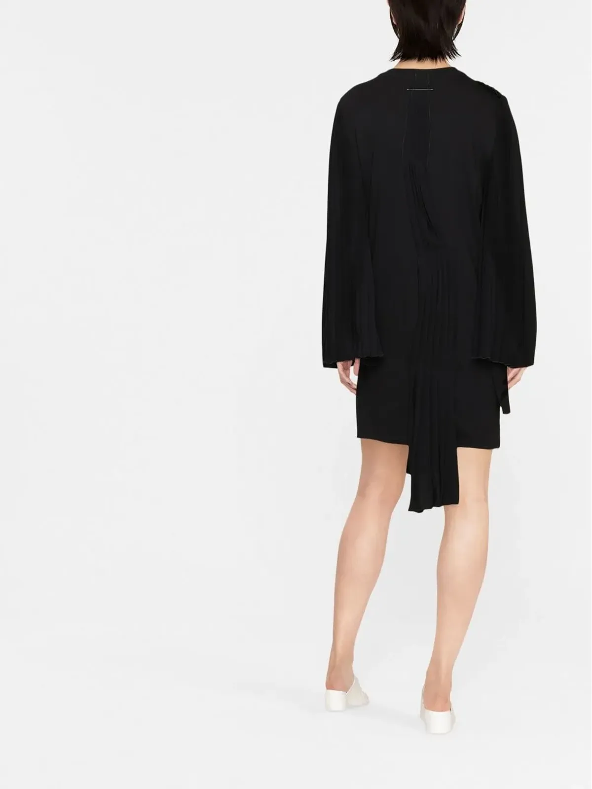 MM6 Maison Margiela プリーツ アシンメトリック コットン ドレス - 画像3