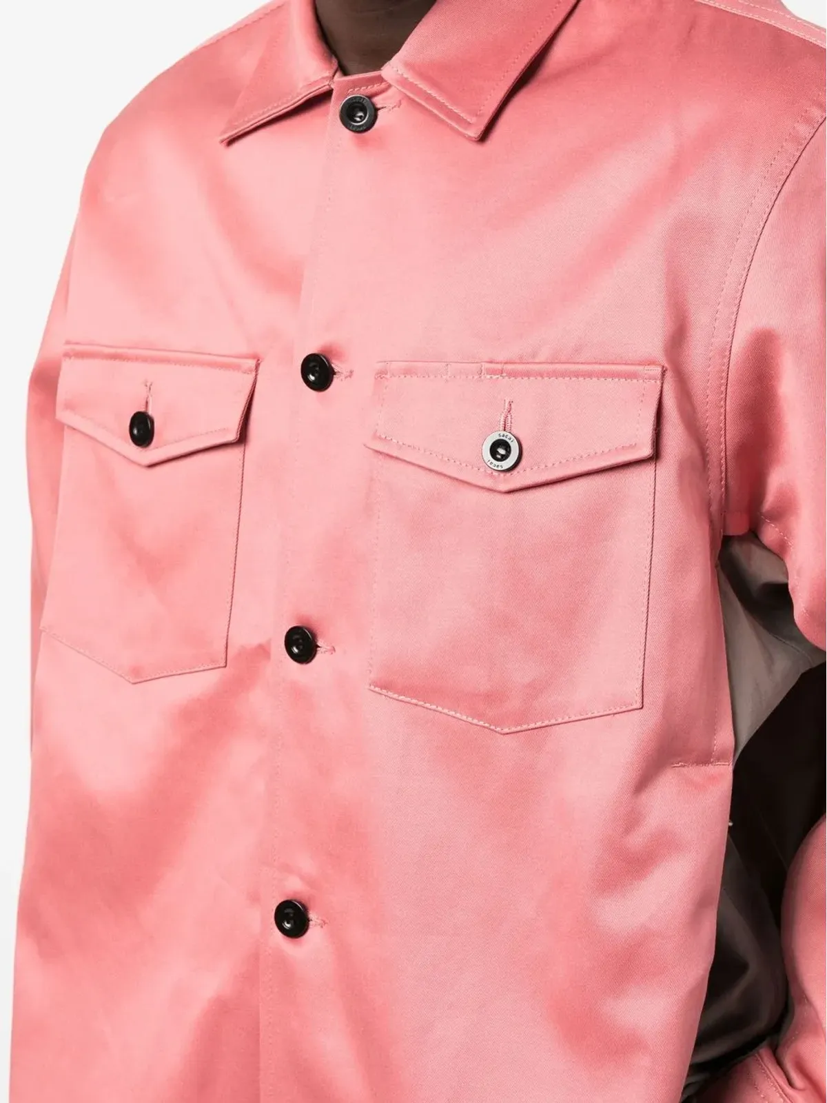 sacai コントラストパネル入りコットンシャツ - 画像5