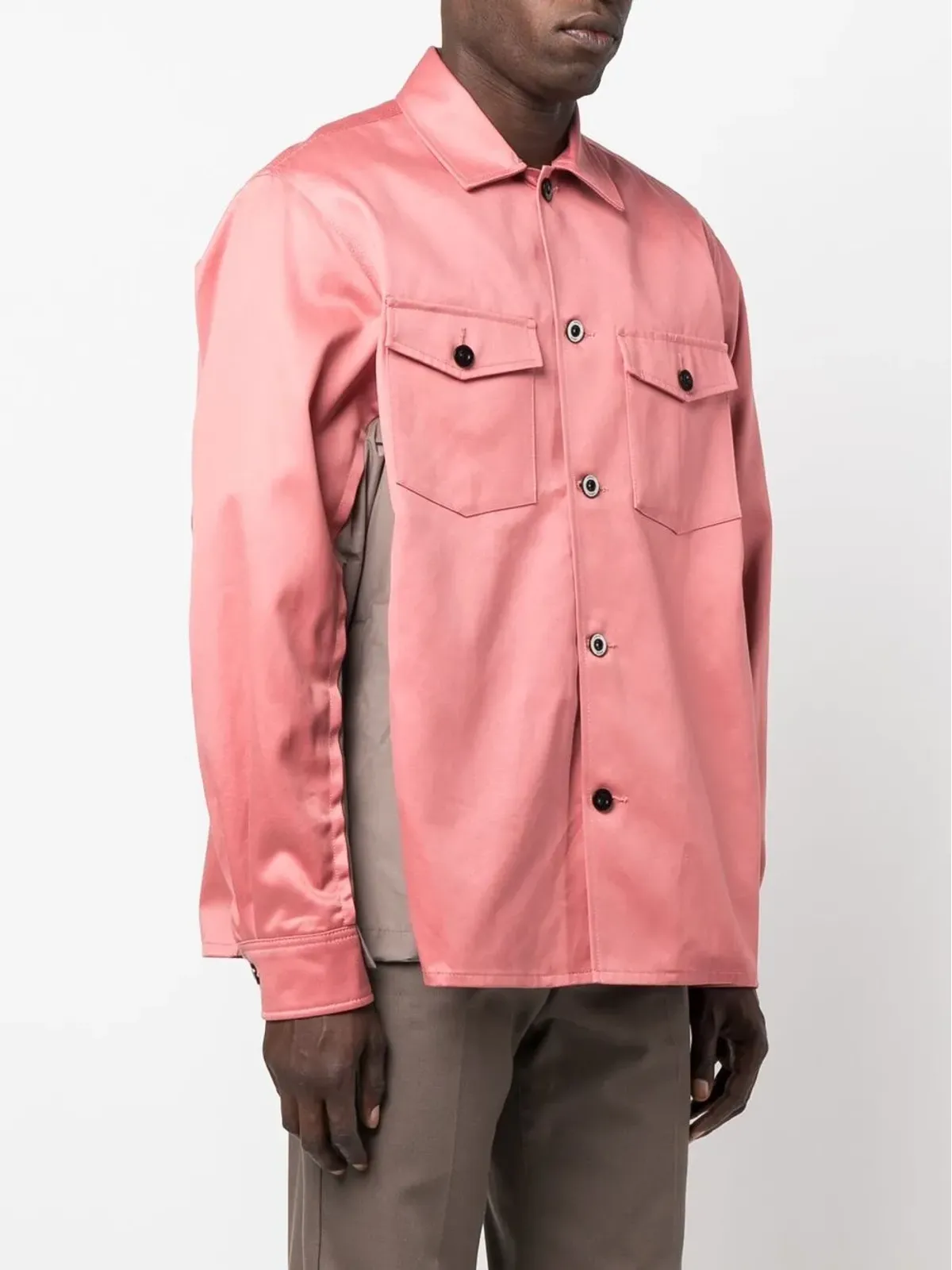 sacai コントラストパネル入りコットンシャツ - 画像3