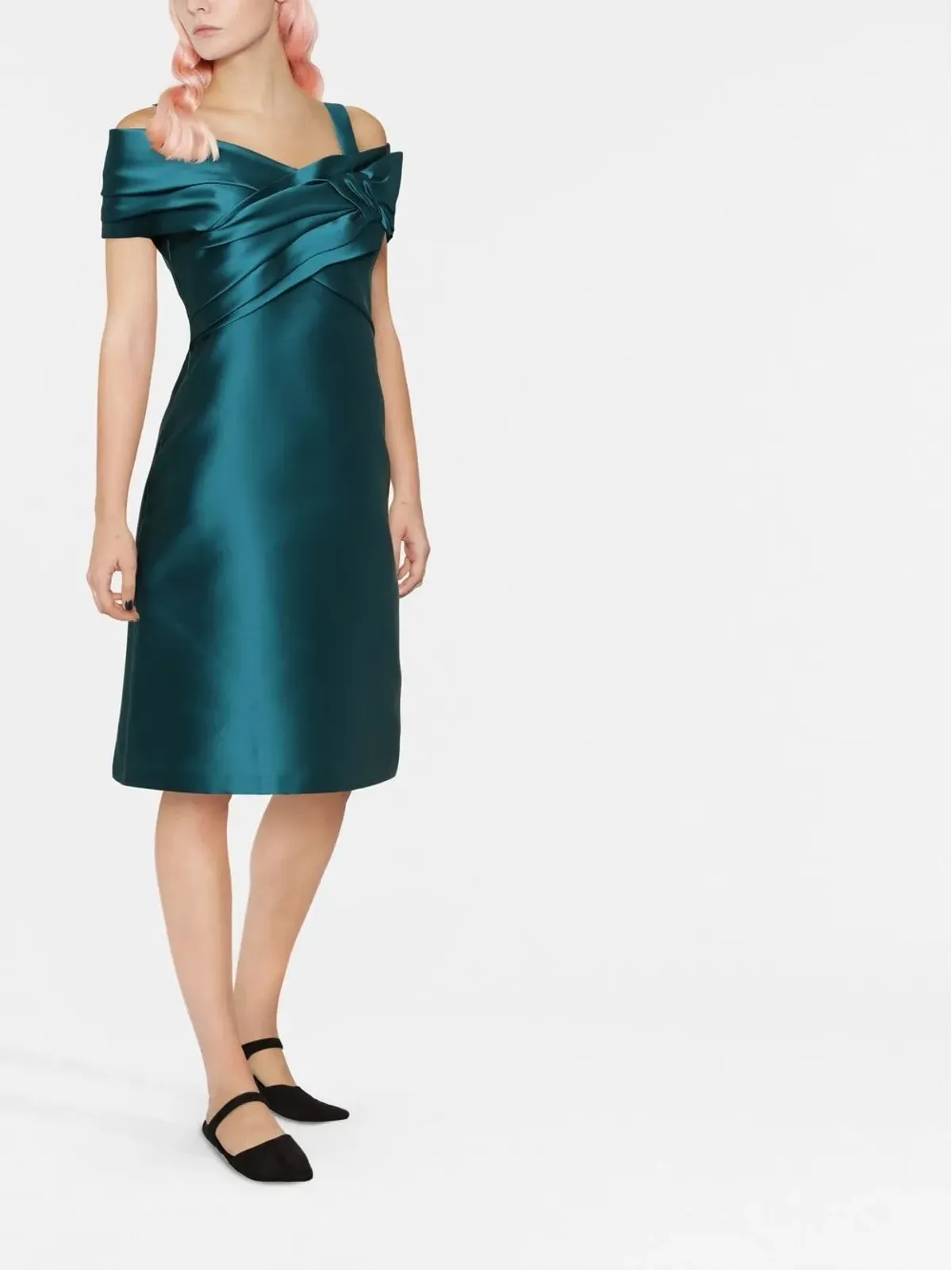 Alberta Ferretti Vネックショートドレス - 画像2