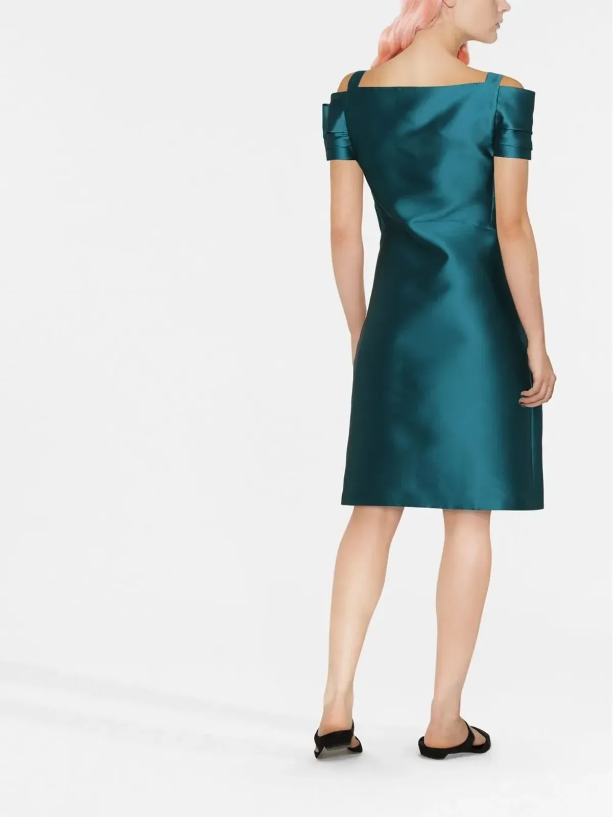 Alberta Ferretti Vネックショートドレス - 画像3