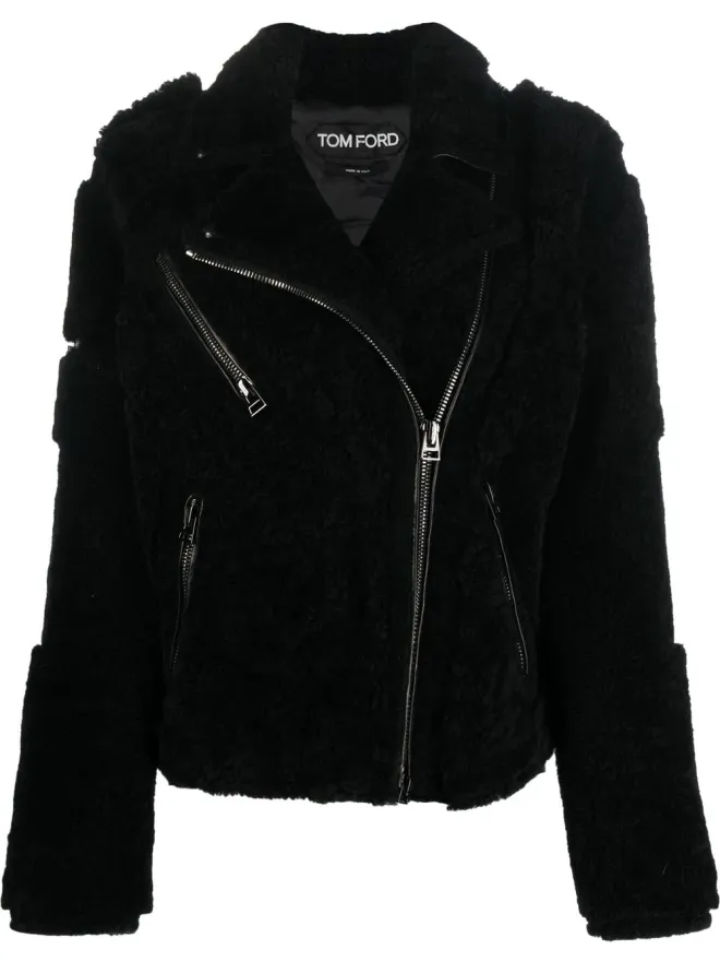 TOM FORD TOM FORD シアーリングジップドジャケット - ブラックの商品画像