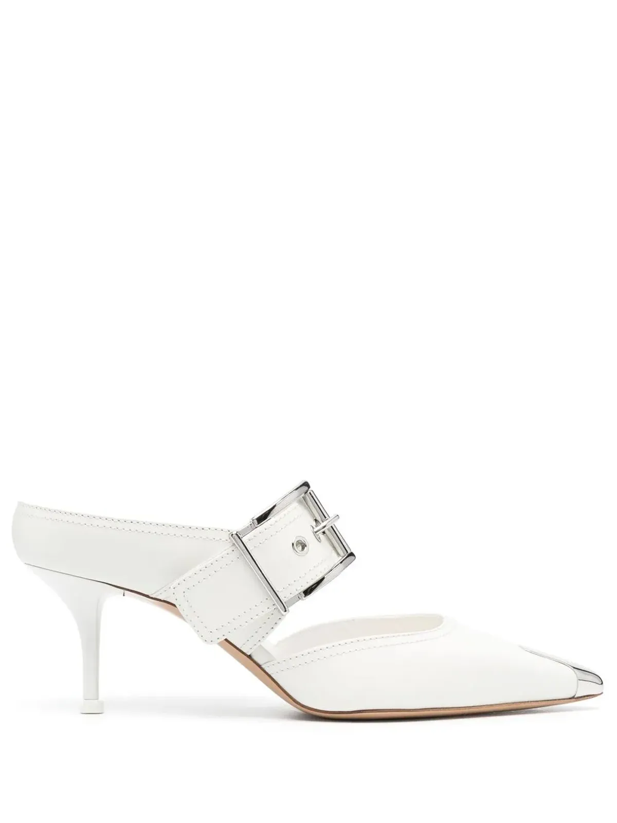 Alexander McQueen ポインテッドトゥバックル付きミュール - 画像1