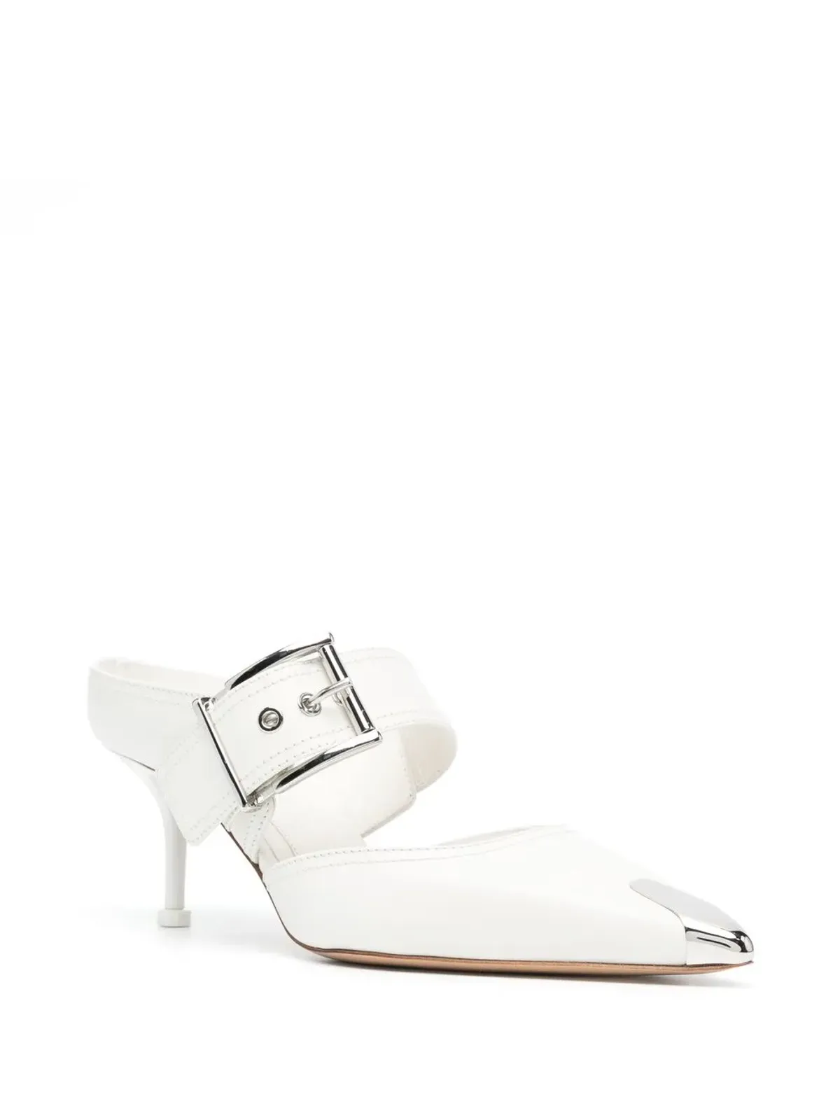 Alexander McQueen ポインテッドトゥバックル付きミュール - 画像2