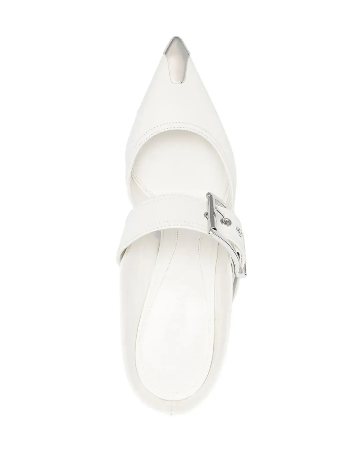 Alexander McQueen ポインテッドトゥバックル付きミュール - 画像4