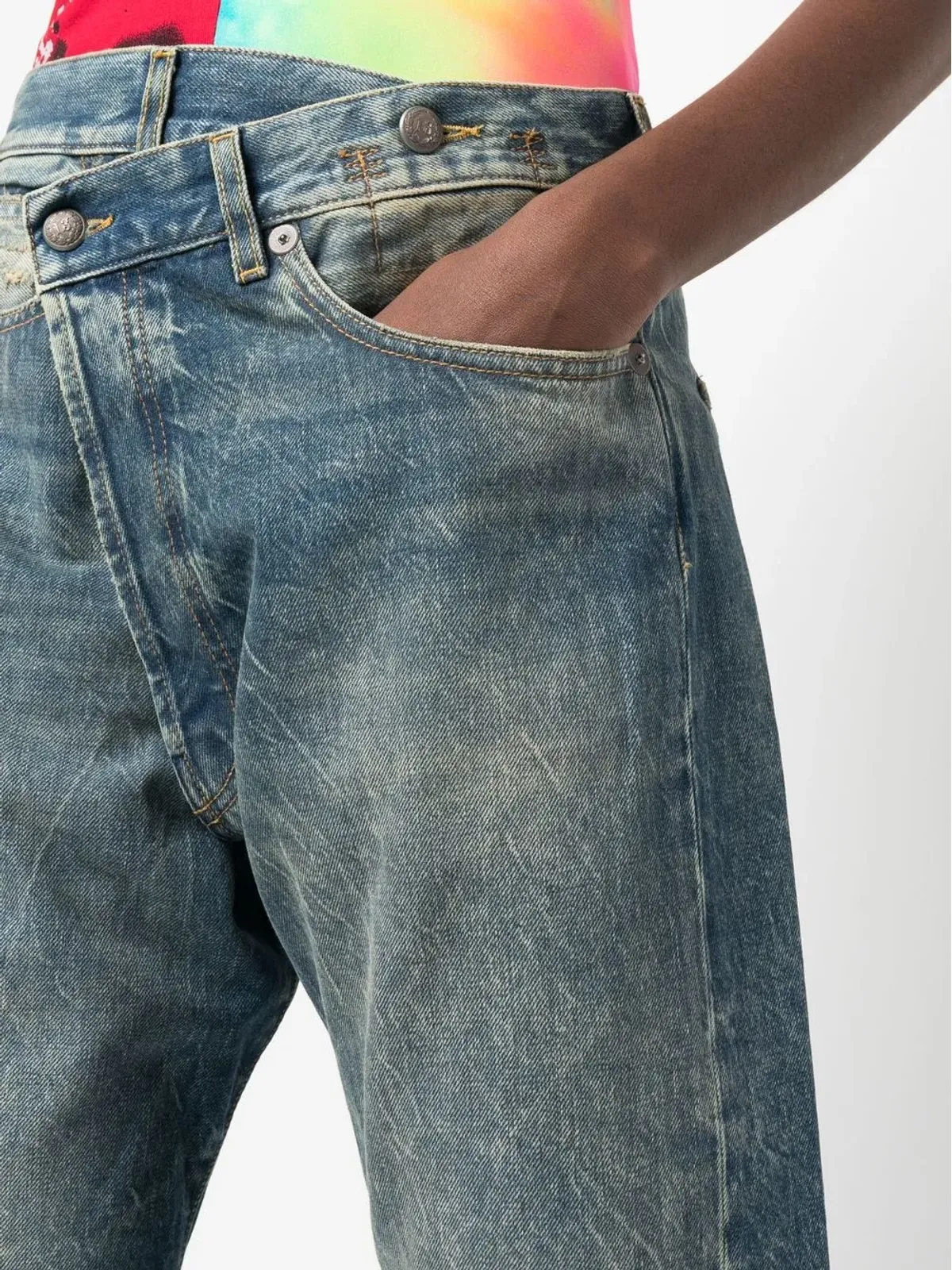 R13 クロップド distressed ジーンズ - 画像5