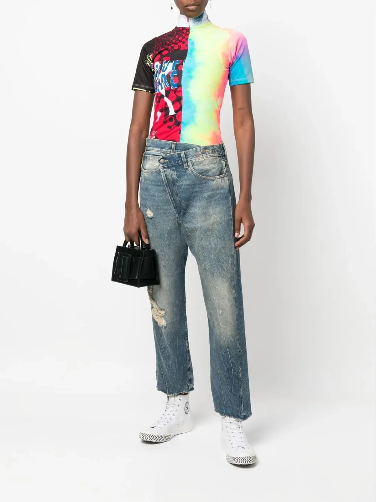 R13 クロップド distressed ジーンズ - 画像2