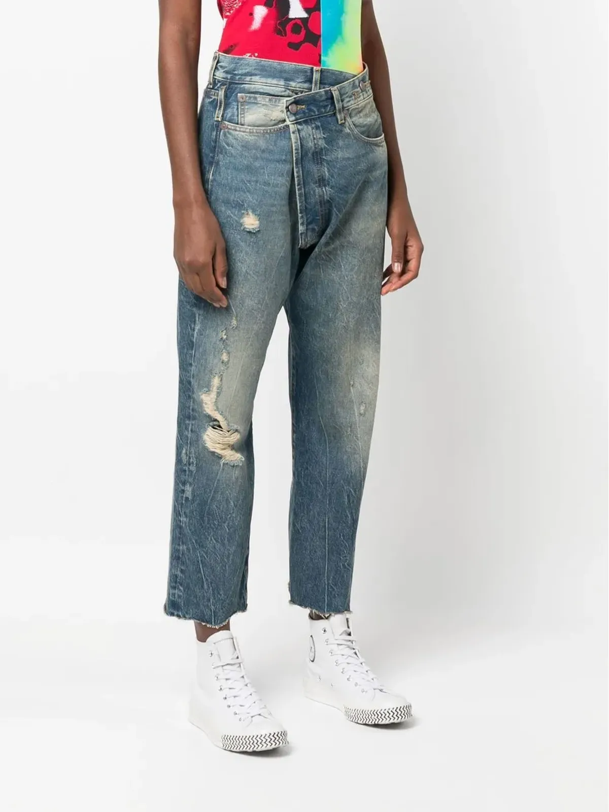 R13 クロップド distressed ジーンズ - 画像3