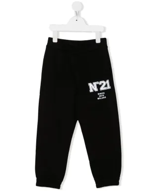 Nº21 Kids ロゴプリント トラックパンツ - ブラック - サムネイル1
