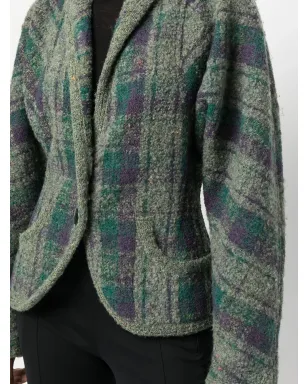 Missoni Pre-Owned 1980s バルーンスリーブ チェック柄ジャケット - グリーン - サムネイル5