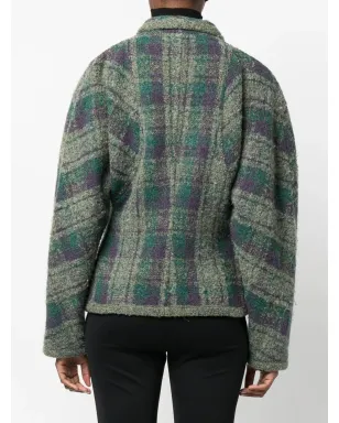 Missoni Pre-Owned 1980s バルーンスリーブ チェック柄ジャケット - グリーン - サムネイル4