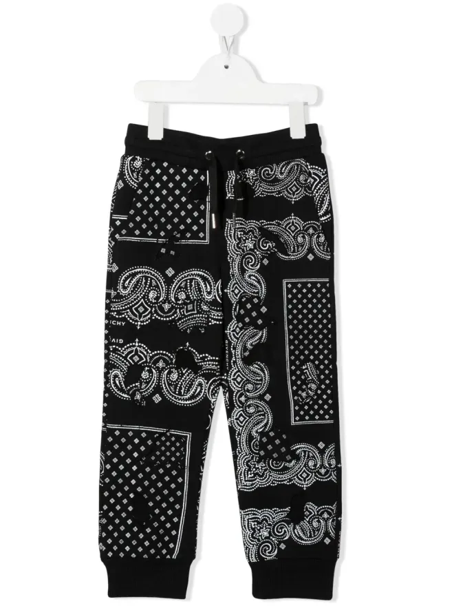 Givenchy Kids Givenchy Kids バンダナ柄テーパードパンツ - ブラックの商品画像