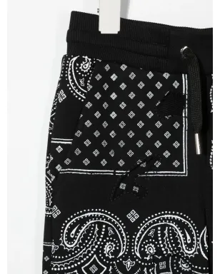 Givenchy Kids バンダナ柄テーパードパンツ - ブラック - サムネイル3