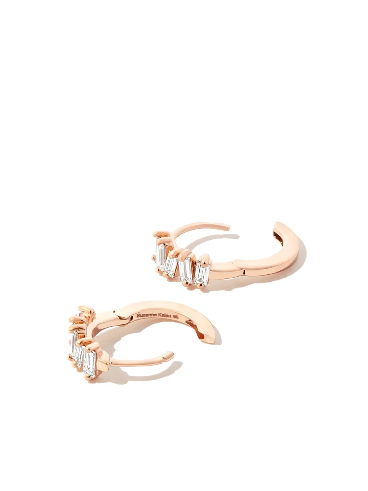 Suzanne Kalan 18kt ローズゴールド Bold ダイヤモンド ハグイヤー イヤリング - ピンク - 画像2