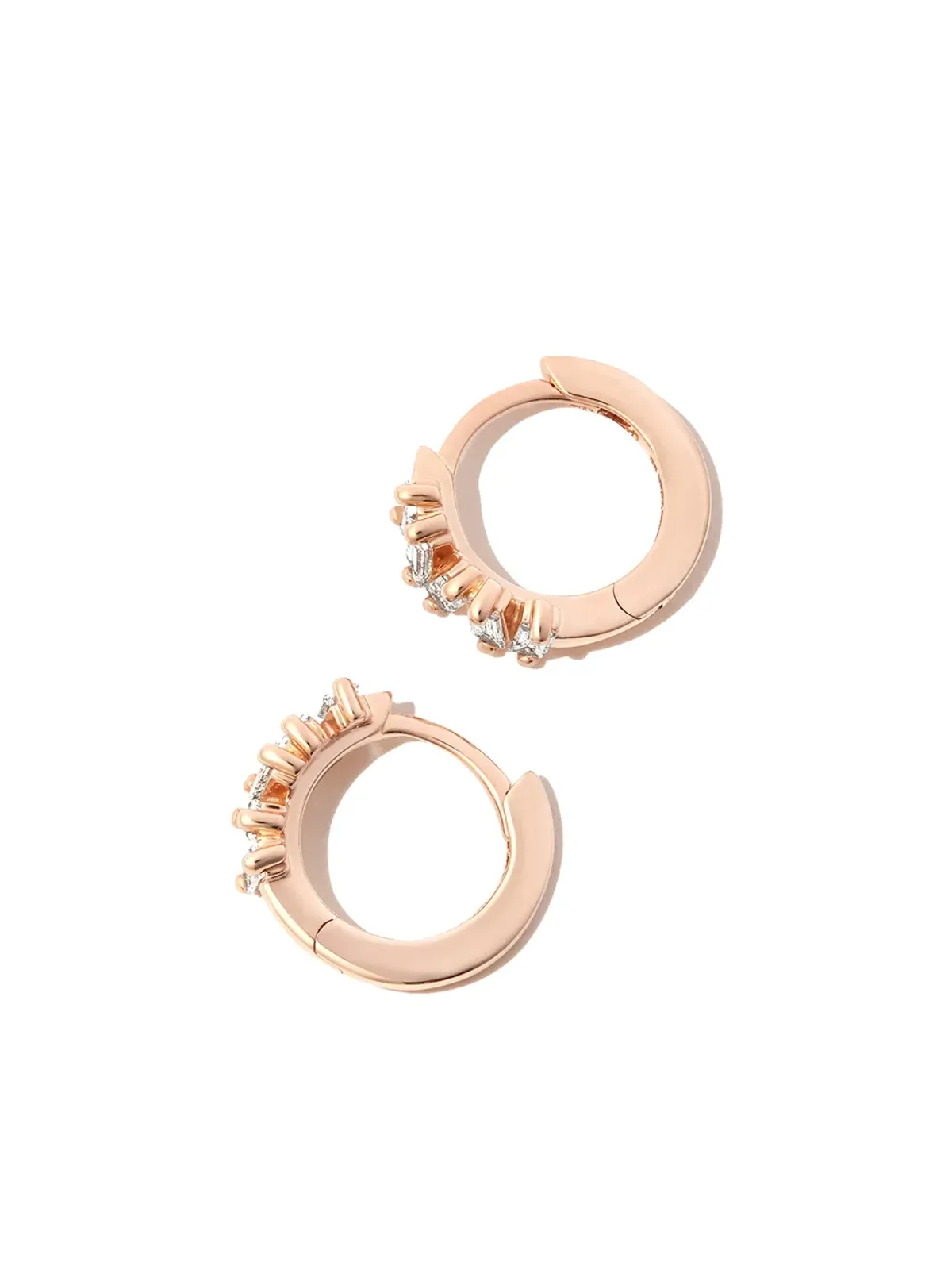 Suzanne Kalan 18kt ローズゴールド Bold ダイヤモンド ハグイヤー イヤリング - ピンク - 画像3