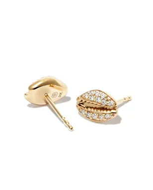 Sydney Evan 14K イエローゴールド コウリ貝モチーフ ダイヤモンドスタッドピアス - サムネイル3