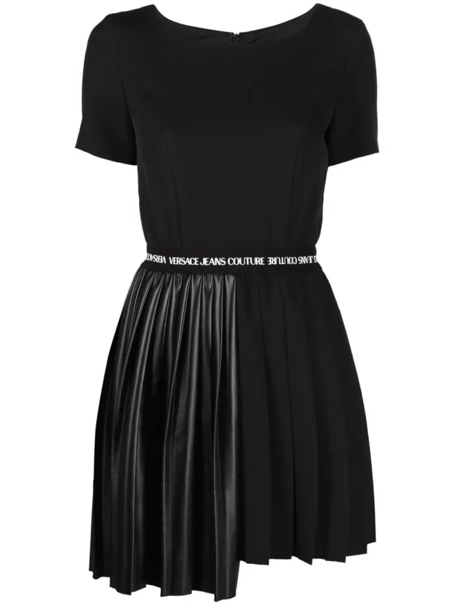 Versace Jeans Couture Versace Jeans Couture プリーツアシンメトリック Tシャツドレス - ブラックの商品画像