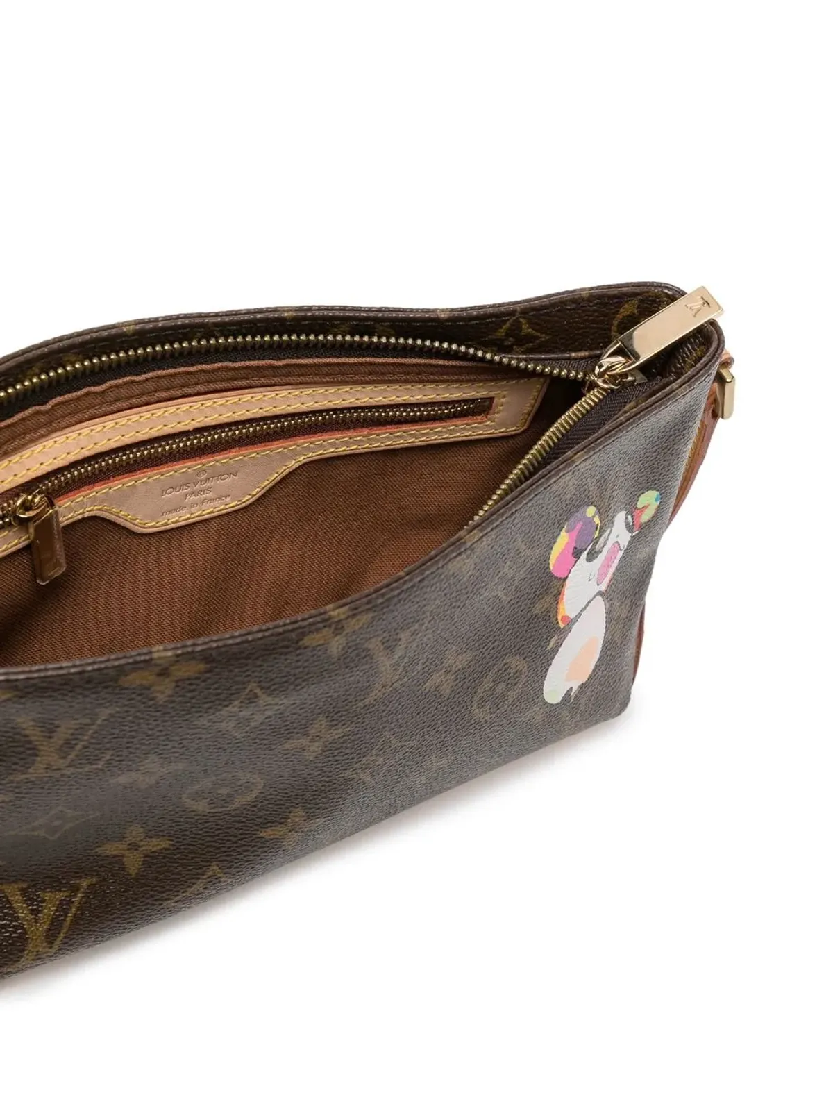 Louis Vuitton Pre-Owned x Takashi Murakami 2004 モノグラム パンダ トロットゥール クロスボディ バッグ（ブラウン） - 画像5
