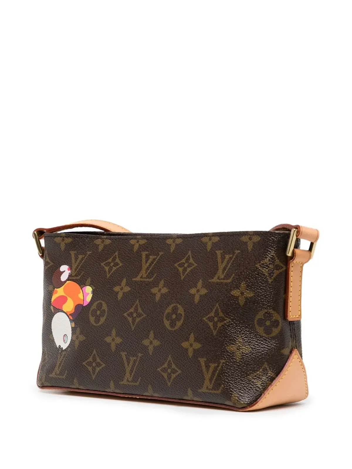 Louis Vuitton Pre-Owned x Takashi Murakami 2004 モノグラム パンダ トロットゥール クロスボディ バッグ（ブラウン） - 画像3