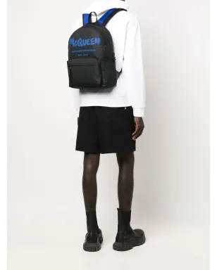 Alexander McQueen ロゴプリント ツートーン バックパック - サムネイル2