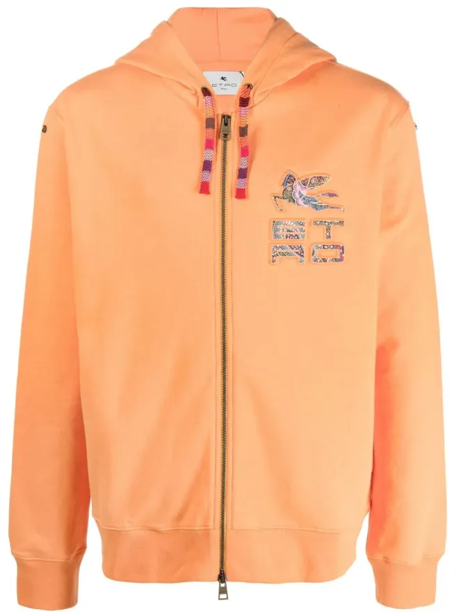 ETRO ETRO ロゴデボスド ジップアップ フーディ - オレンジの商品画像