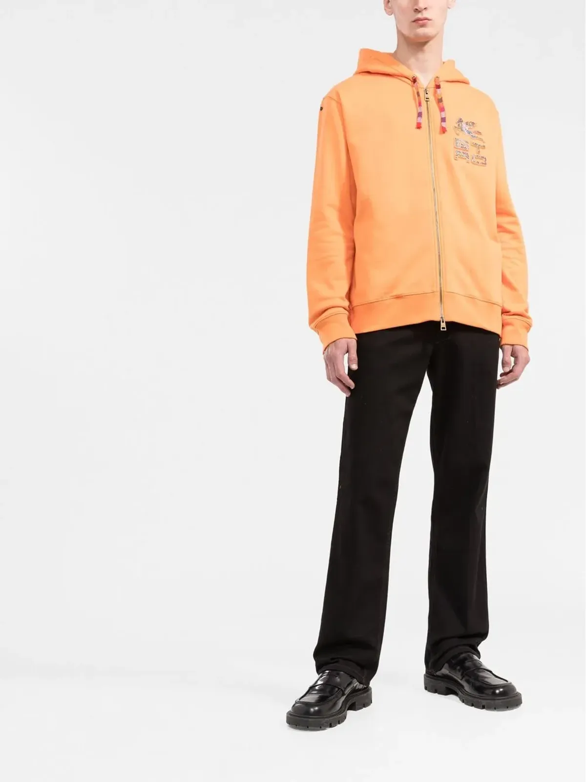 ETRO ロゴデボスド ジップアップ フーディ - オレンジ - 画像2