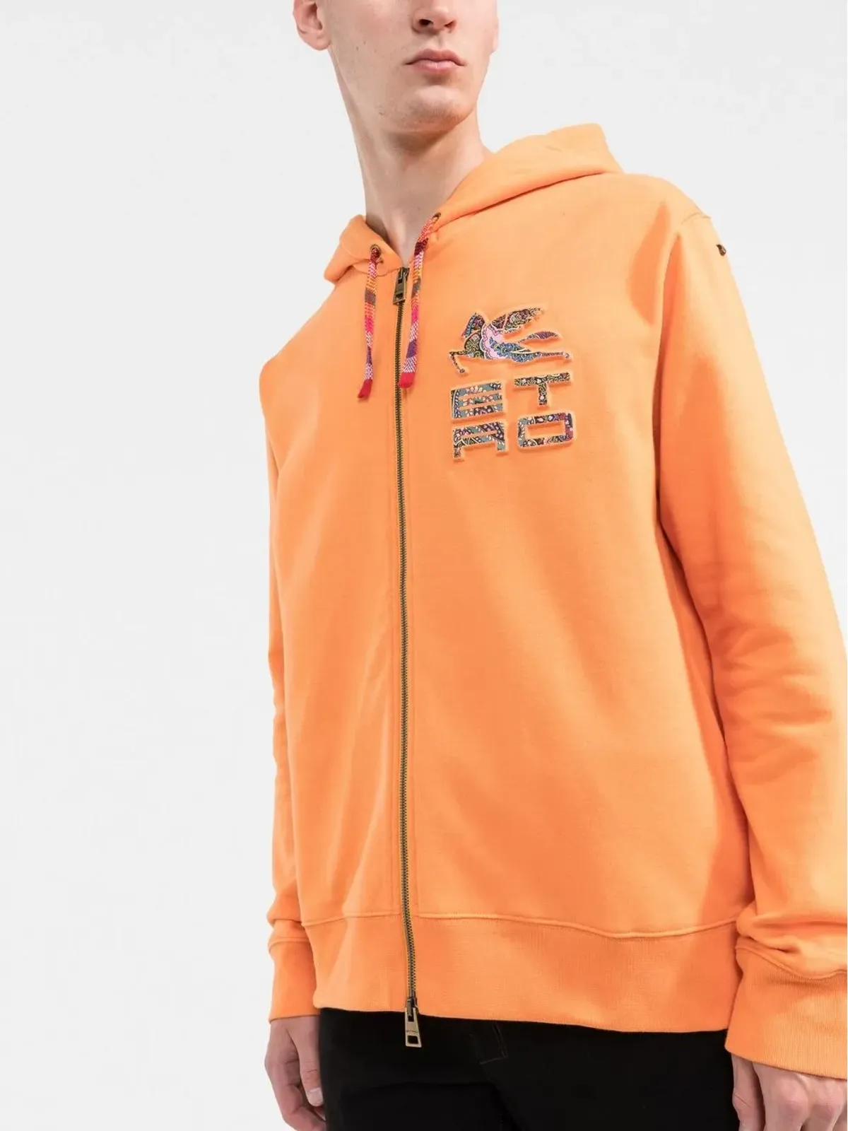 ETRO ロゴデボスド ジップアップ フーディ - オレンジ - 画像3