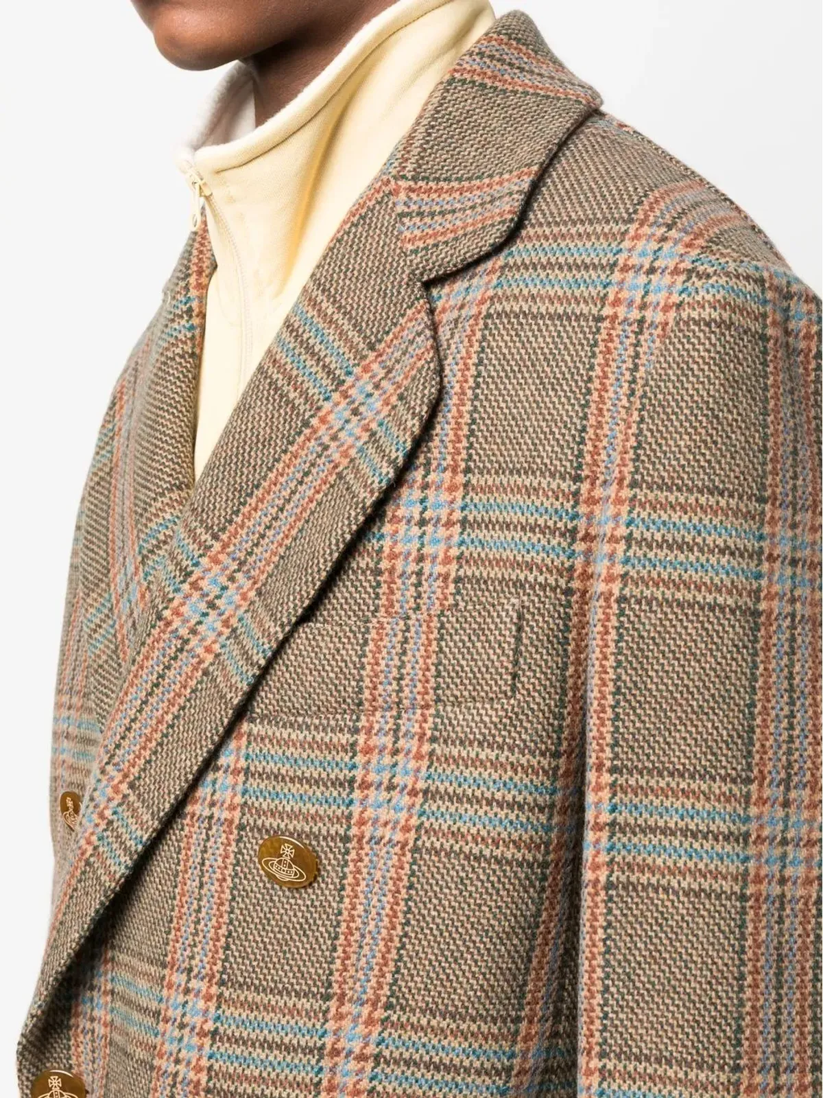 Vivienne Westwood チェック柄ダブルブレストコットンコート - 画像5