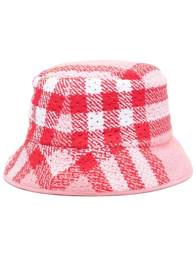 Burberry Burberry チェック柄バケットハット - ピンクの商品画像