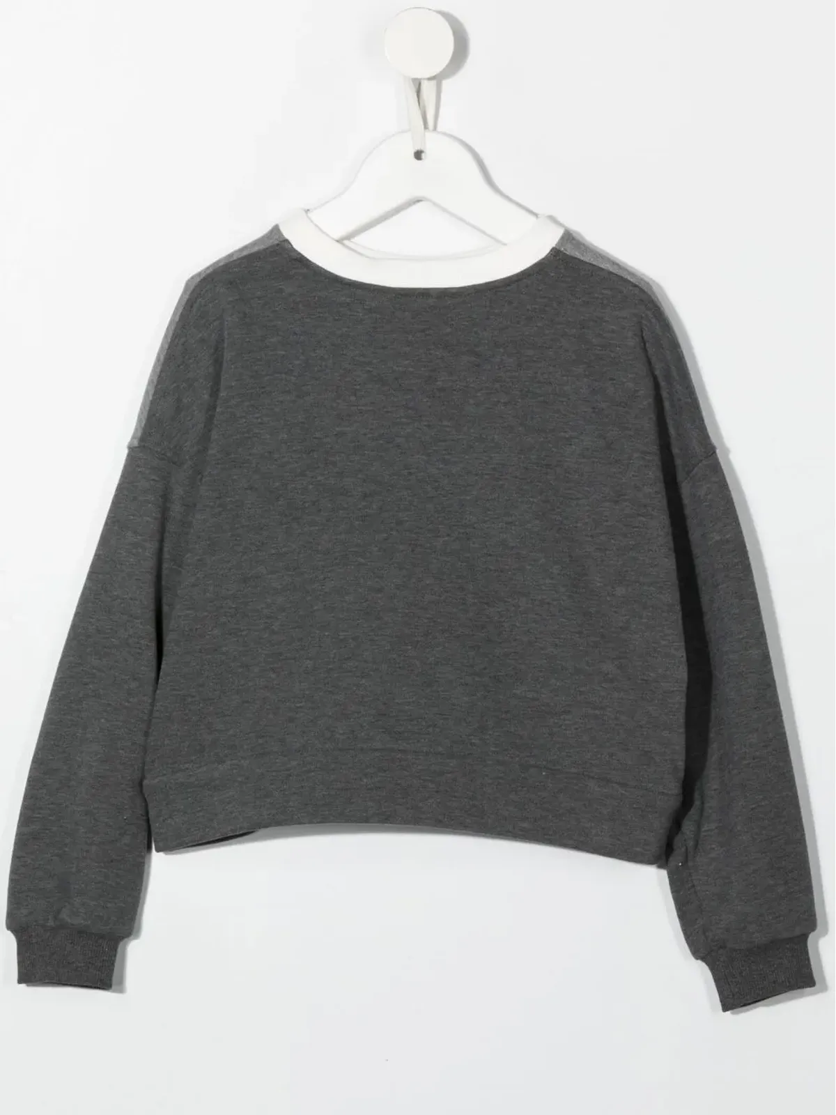 Brunello Cucinelli Kids カラーブロック クルーネック スウェットシャツ - グレー - 画像2