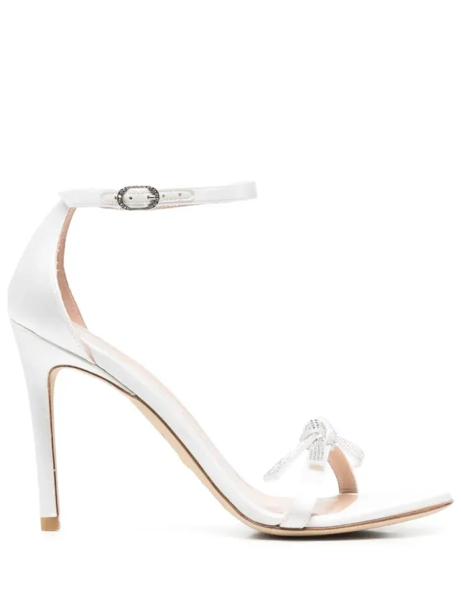Stuart Weitzman Stuart Weitzman ヌディスト クリスタルボウ サンダル - Whiteの商品画像