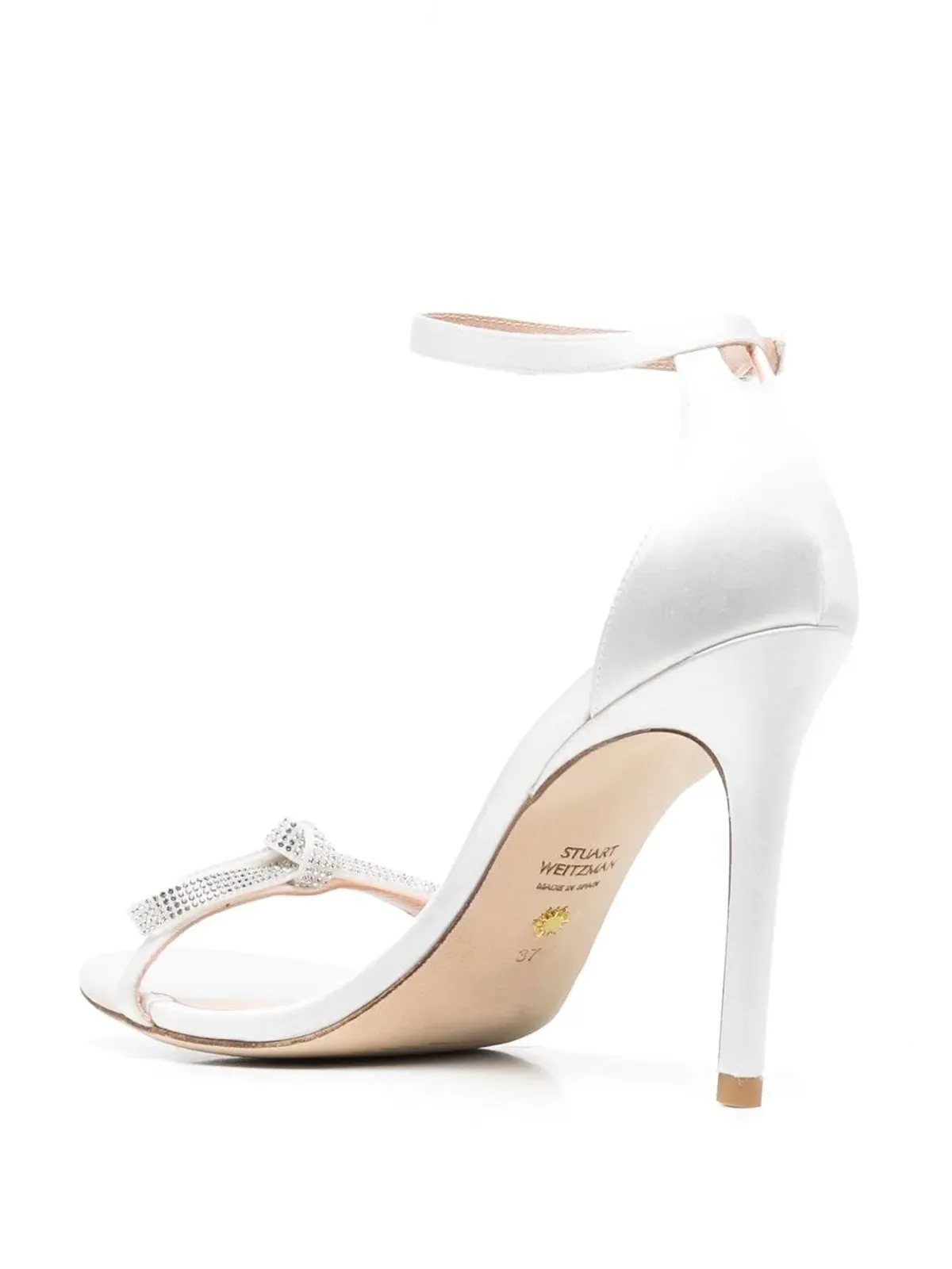 Stuart Weitzman ヌディスト クリスタルボウ サンダル - White - 画像3