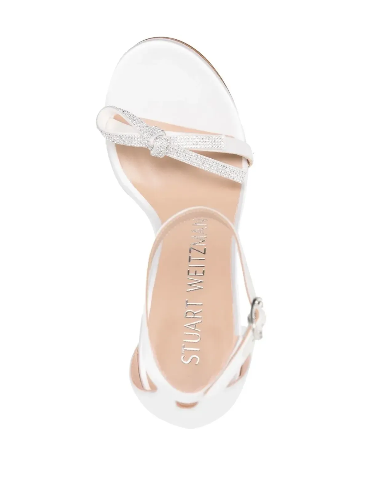 Stuart Weitzman ヌディスト クリスタルボウ サンダル - White - 画像4