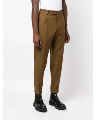 PT Torino リベル テーパード ウールパンツ ブラウン - サムネイル3
