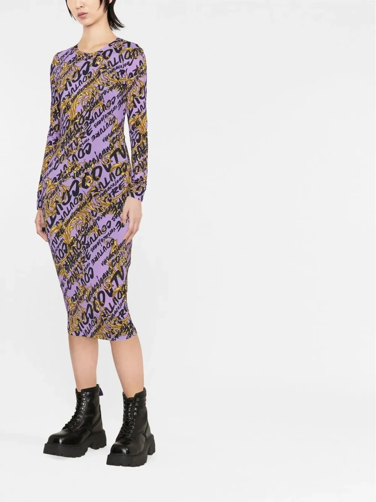 Versace Jeans Couture バロッコ ロゴプリント ミディドレス - 画像2