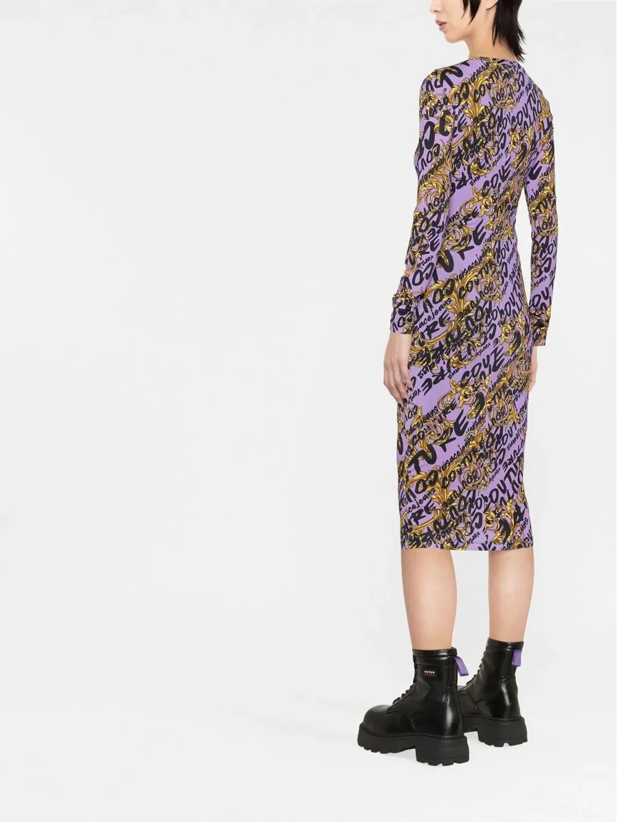 Versace Jeans Couture バロッコ ロゴプリント ミディドレス - 画像3