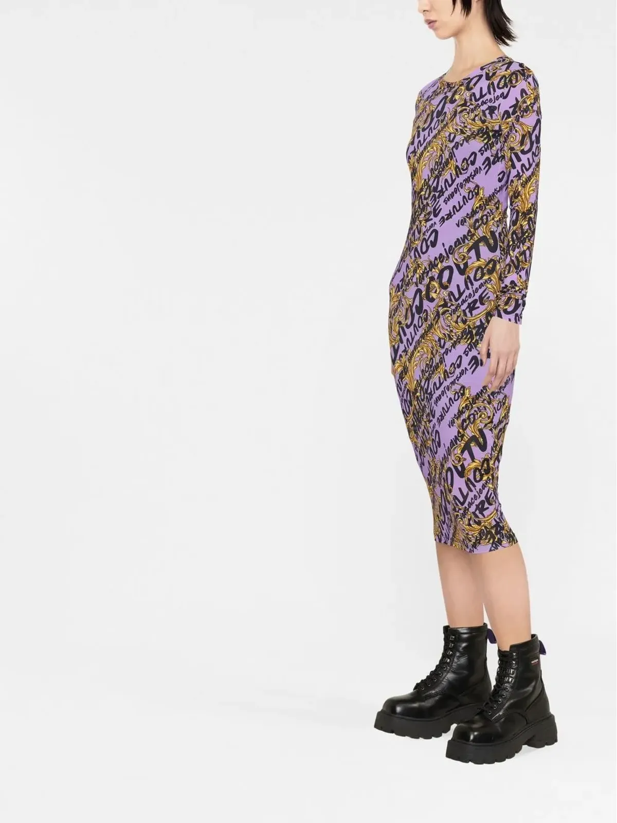 Versace Jeans Couture バロッコ ロゴプリント ミディドレス - 画像4